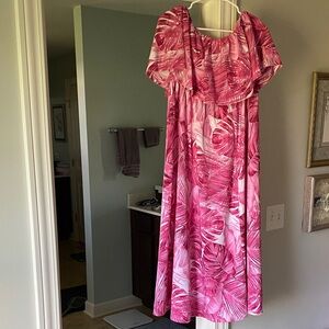 Cupshe Pink Tropical Maxi Dress